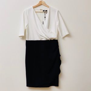 New DKNY dress. White top, black wrap style bottom